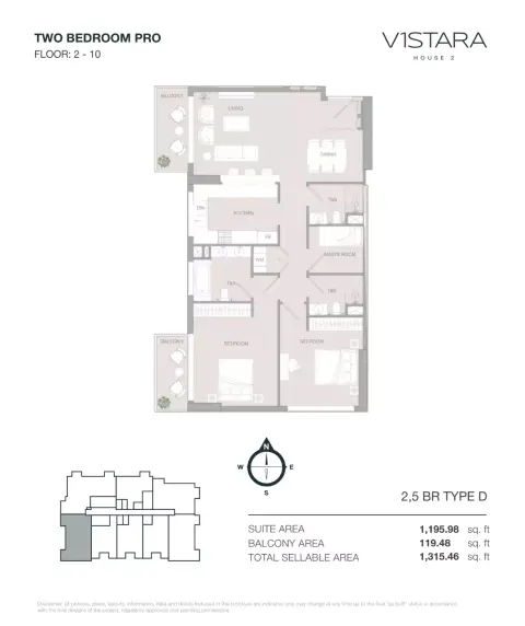 V1stara House Phase 2: Type D, 1,315 sq ft 户型图