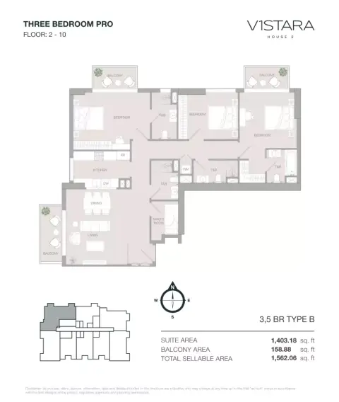 V1stara House Phase 2: Type B, 1,562 sq ft 户型图