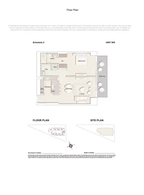 One River Point: Floor plan Type 905, 1,060 sq ft