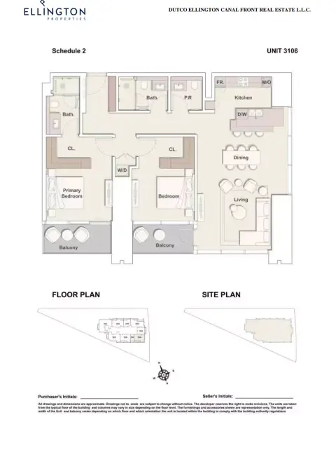 One River Point: Floor plan Type 3106, 1,461 sq ft