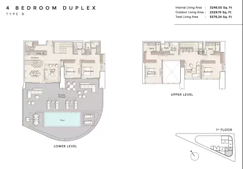 One River Point: Floor plan Type 103, 5,576 sq ft