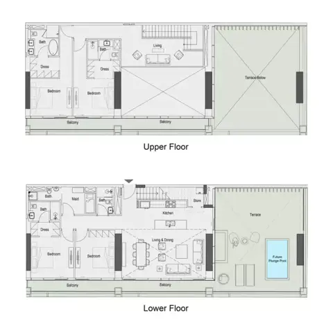 سييرا من إيمان: مخطط الطابق Type A, 3,586 sq ft
