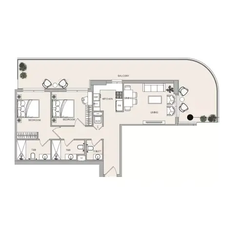 ELAR1S Sky: Floor plan Type 1, 1,152 sq ft