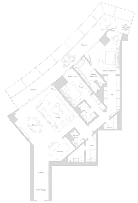 Four Seasons Private Residences at DIFC: Floor plan Type A, 3,295 sq ft
