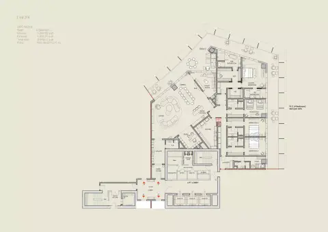Four Seasons Private Residences at DIFC: Floor plan Type C, 6,949 sq ft