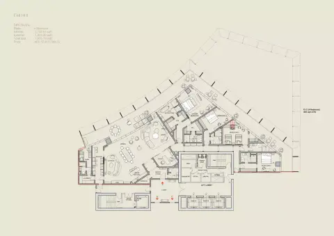 Four Seasons Private Residences at DIFC: Floor plan Type A, 7,055 sq ft