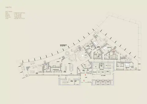 Four Seasons Private Residences at DIFC: Floor plan Type A, 7,969 sq ft