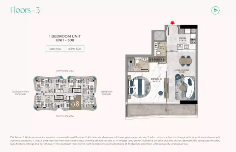 La Crystal: Floor plan UNIT - 308, 752 sq ft