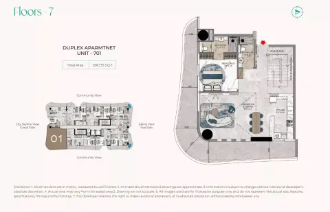 La Crystal: Floor plan UNIT - 701, 3,361 sq ft