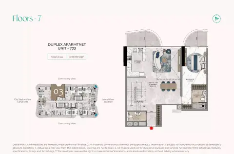La Crystal: Floor plan UNIT - 703, 3,160 sq ft