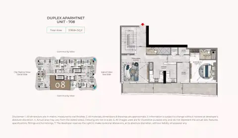 La Crystal: Floor plan UNIT - 708, 3,118 sq ft