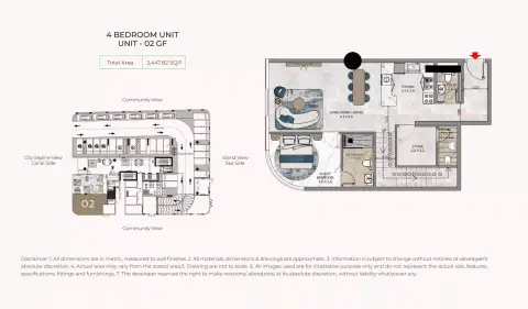 La Crystal: Floor plan UNIT - 02, 2,447 sq ft
