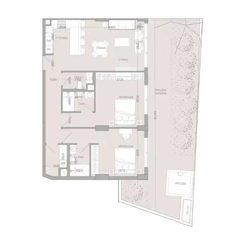 IR1DIAN Park Phase 2: Floor plan Type A, 1,066 sq ft
