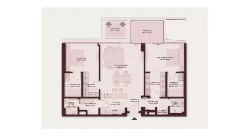 Shoaq Residences: Floor plan Type A, 1,398 sq ft