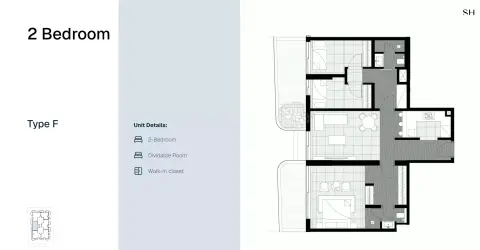 Marea Residence: Floor plan Type F