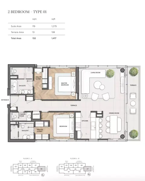 Residences Du Port Autograph Collection: फ़्लोर प्लान Type 01, 1,417 sq ft