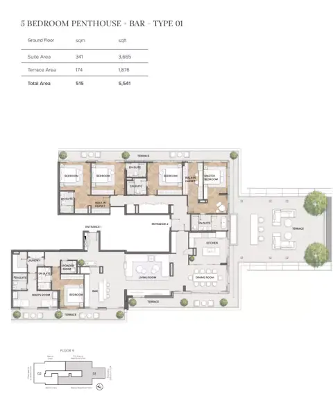 Residences Du Port Autograph Collection: फ़्लोर प्लान Type 01, 5,541 sq ft