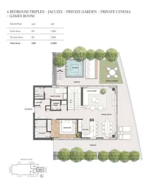 Residences Du Port Autograph Collection: फ़्लोर प्लान Type 01(Triplex), 5,072 sq ft