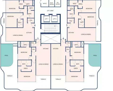 Sunset Bay: Floor plan Type A, 1,357 sq ft