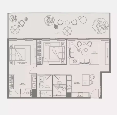 Bond Enclave: Floor plan Type A, 1,044 sq ft