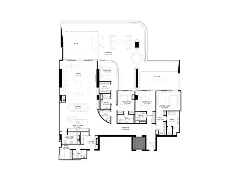 Raffles Residences & Penthouses: फ़्लोर प्लान Type A, 6,532 sq ft