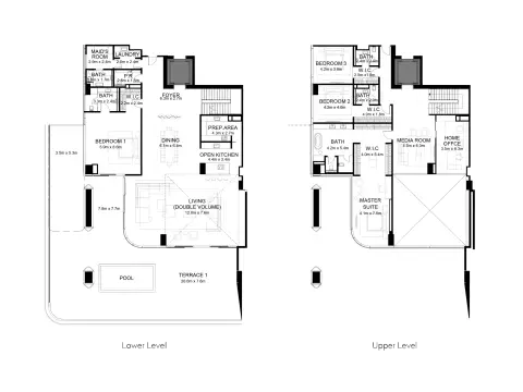 Raffles Residences & Penthouses: फ़्लोर प्लान Type A, 8,258 sq ft