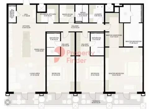 Raffles Residences & Penthouses: फ़्लोर प्लान Type A, 3,337 sq ft