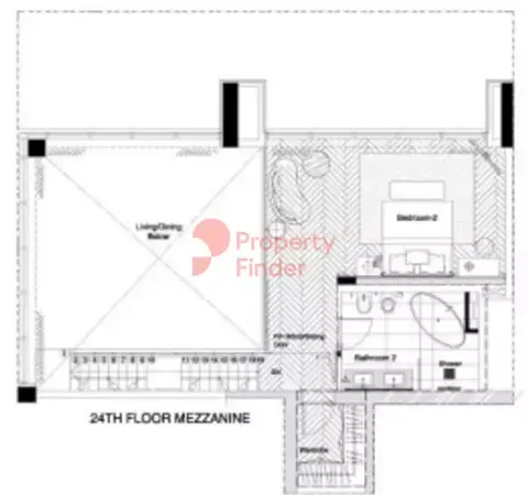 Marriott Executive Apartments At Al Barsha South: Floor plan Type 1, 2,112 sq ft