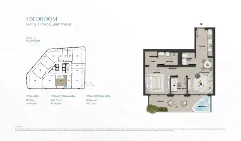 Weybridge Gardens Phase 5: Floor plan Type A, 851 sq ft