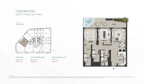 Weybridge Gardens Phase 5: Floor plan Type A, 1,150 sq ft