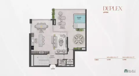 Lacina: फ़्लोर प्लान Type A, 3,246 sq ft