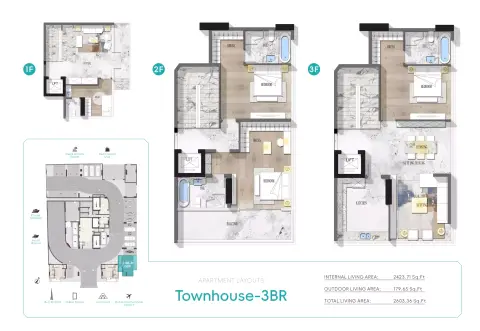 Nautis Residences: Floor plan Type A, 2,603 sq ft