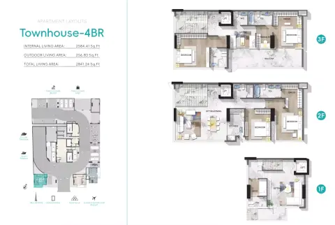 Nautis Residences: Floor plan Type A, 2,841 sq ft