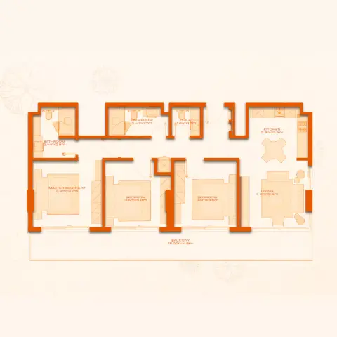 Avenew 888: Floor plan Type A, 1,438 sq ft