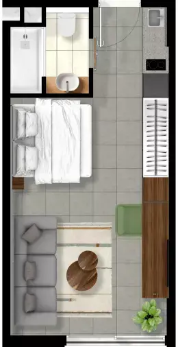 izzzi.life Lime: Floor plan Type 1, 300 sq ft