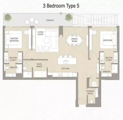 Soma Residence: Floor plan Type 1, 1,603 sq ft