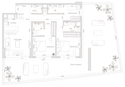 W1nner Tower: Floor plan Type B, 2,070 sq ft