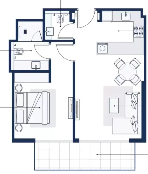 Adeba Azizi: Floor plan Type 1, 721 sq ft