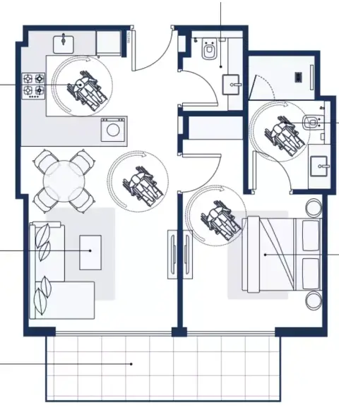 Adeba Azizi: Floor plan Type 2, 721 sq ft