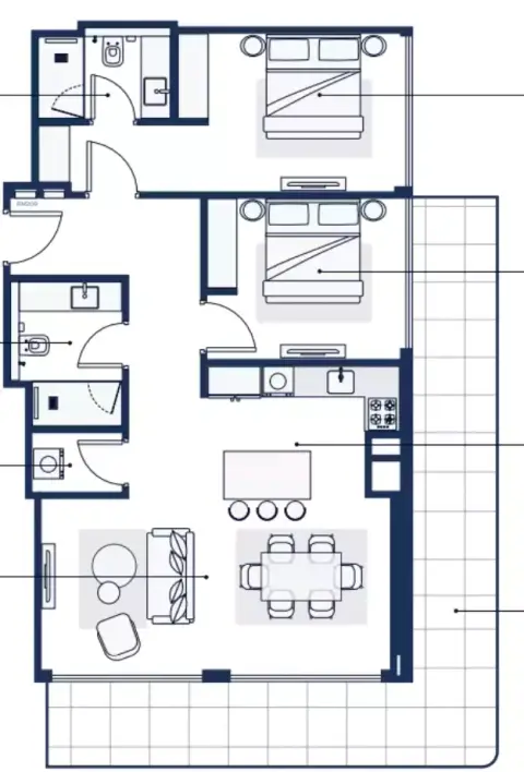 Adeba Azizi: Floor plan Type 4, 1,313 sq ft