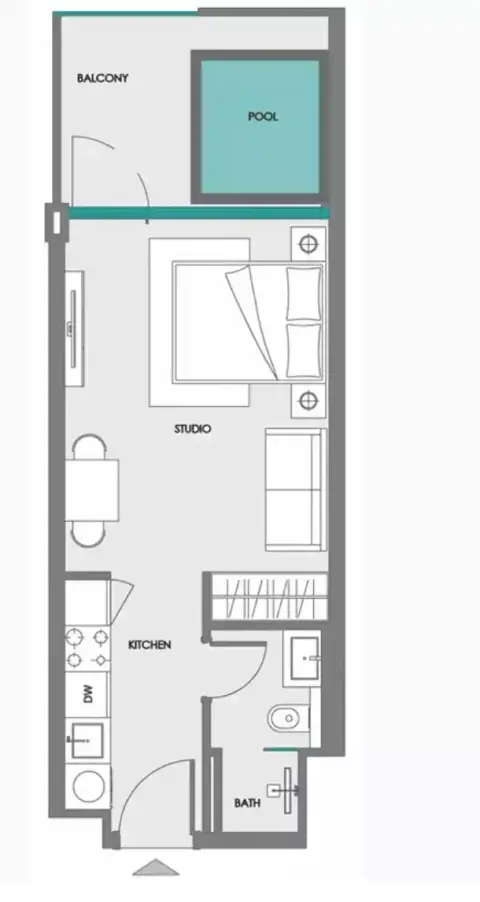 Samana Boulevard Heights: फ़्लोर प्लान Unit 101, 421 sq ft