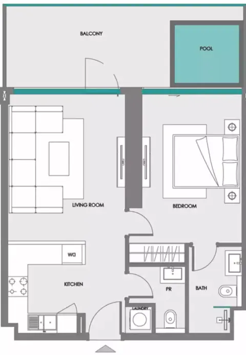 Samana Boulevard Heights: फ़्लोर प्लान Unit 1221, 771 sq ft