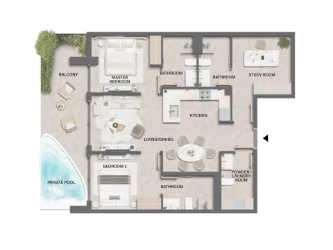 Weybridge Gardens Phase 4: Floor plan Type B, 1,209 sq ft