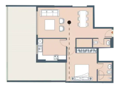 Tulip Oasis X: Plattegrond Type 1, 962 sq ft