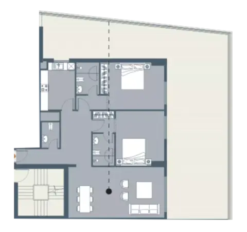 Tulip Oasis X: Plattegrond Type 1, 1,343 sq ft