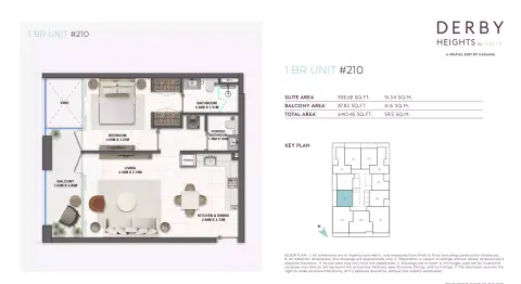 Derby Heights: Floor plan Type 13, 640 sq ft
