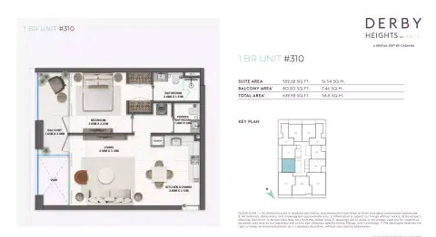 Derby Heights: Floor plan Type 14, 632 sq ft