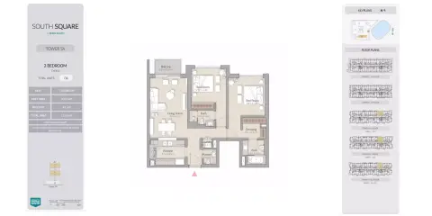 South Square: Планировка Type 06, 1,110 sq ft