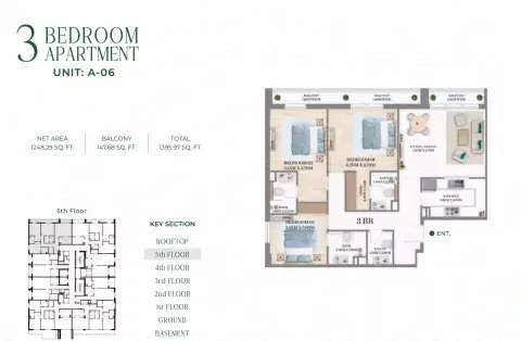 White Opals: Floor plan Type 4, 1,395 sq ft