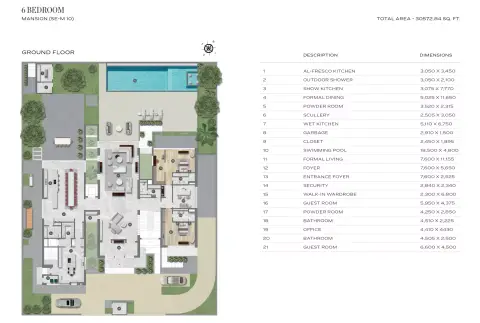 The Mansions: Floor plan Type A, 30,572 sq ft